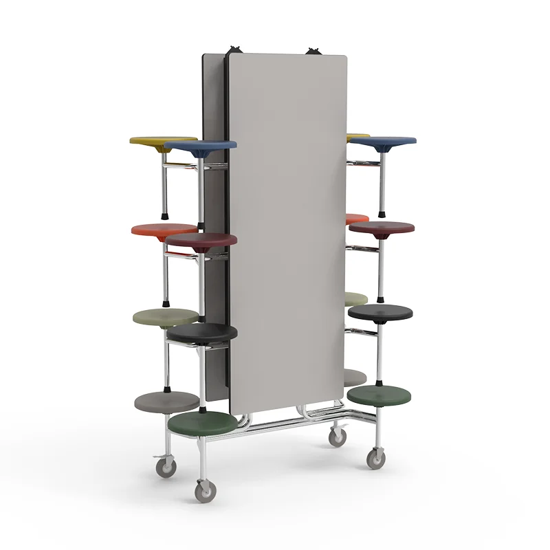 Rectangular 16-seat table and chair set School canteen Canteen Folding table School hotel restaurant