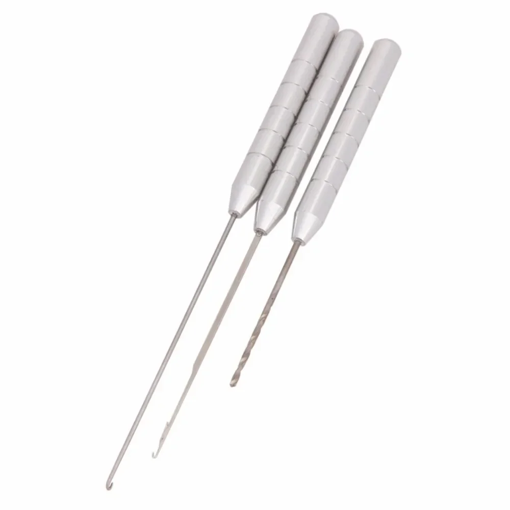 3 Piece Baiting Needle Tool Set Carp Coarse Line Fishing  Drill Latch Hook Bait Carp  Rigs Boilie Drill Tool Set