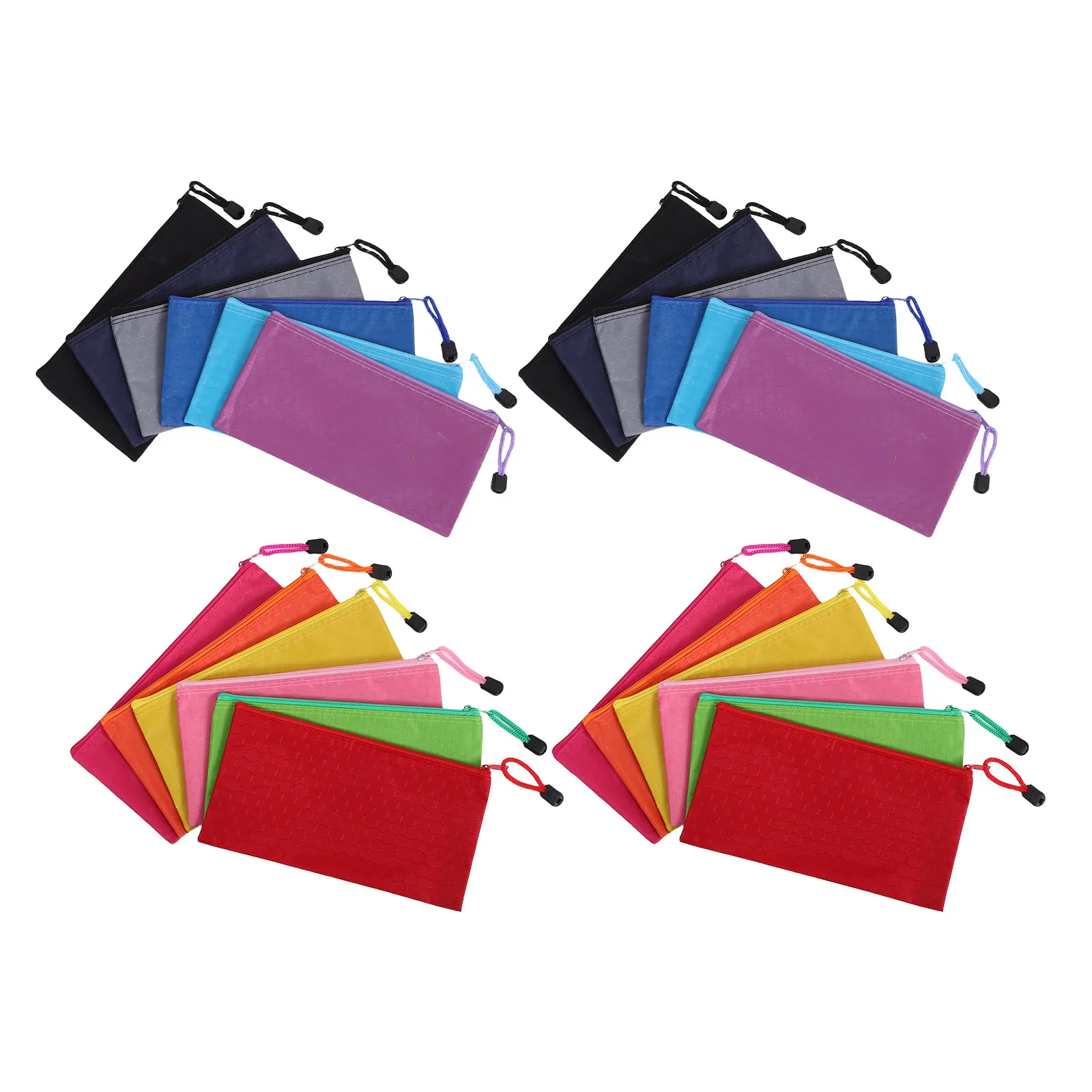 24Pcs Waterproof Pencil Bags Oxford Cloth Zipper School Pencil Case Organizer Spacious Multipurpose Stationery Pouch Portable