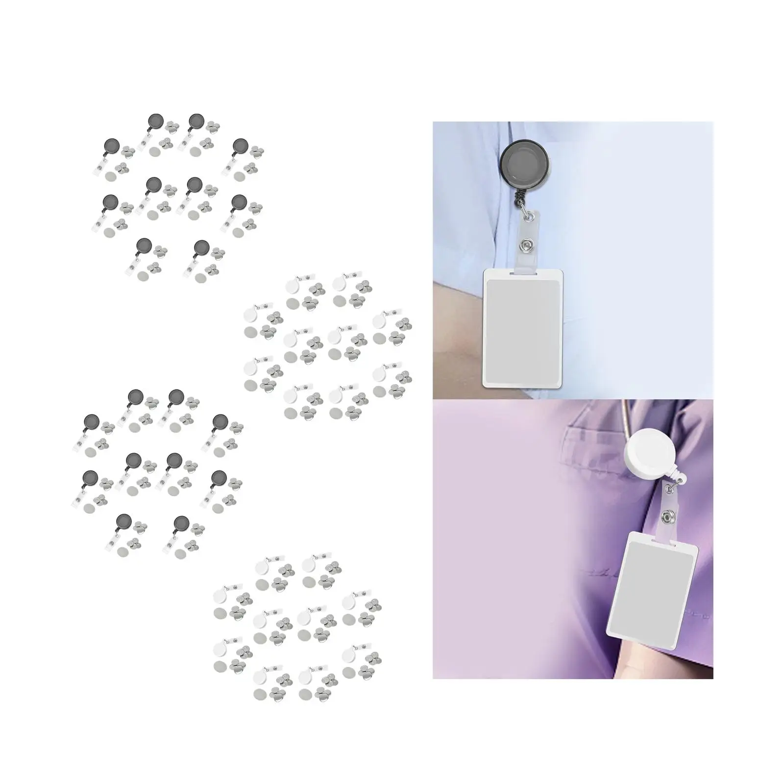 10 Pieces Retractable ID Badge Holder Key Chain for Employee Doctors Teacher image 3