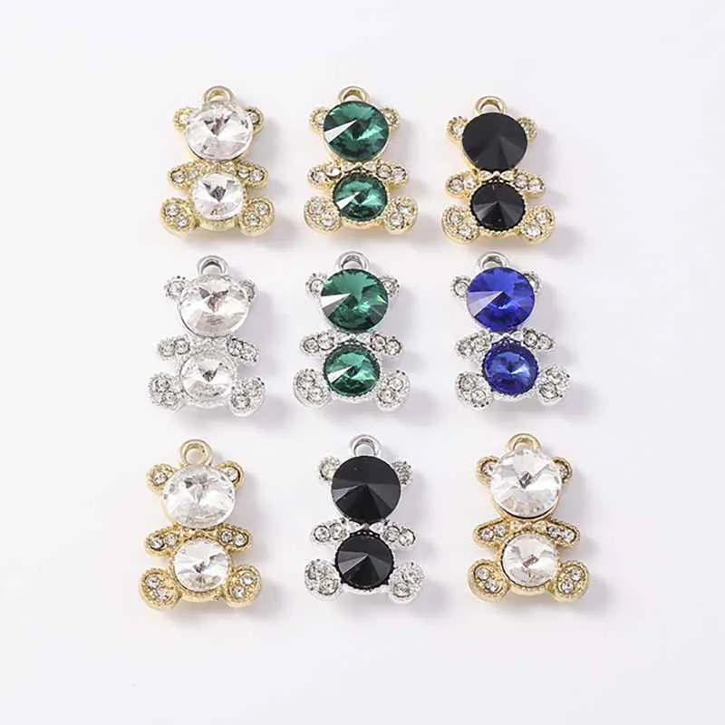 

Duarte 20Pcs/Lot Cartoon Animal Charms Crystal Metal Bear Charms Pendants for Jewelry Making Earrings Necklaces DIY Crafts Gifts
