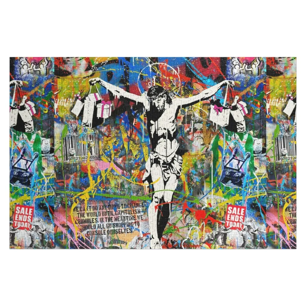 Banksy Shopping Jesus Pop Street Art Mashup Jigsaw Puzzle Personalize Custom Gift Christmas Toys Puzzle