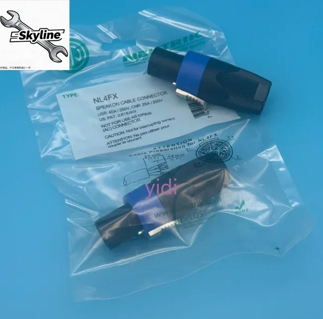 20pcs Suitable for NEUTRIK four-core audio plug NL4FX SPEAKON 4P professional speaker amplifier horn wire ohmic connector