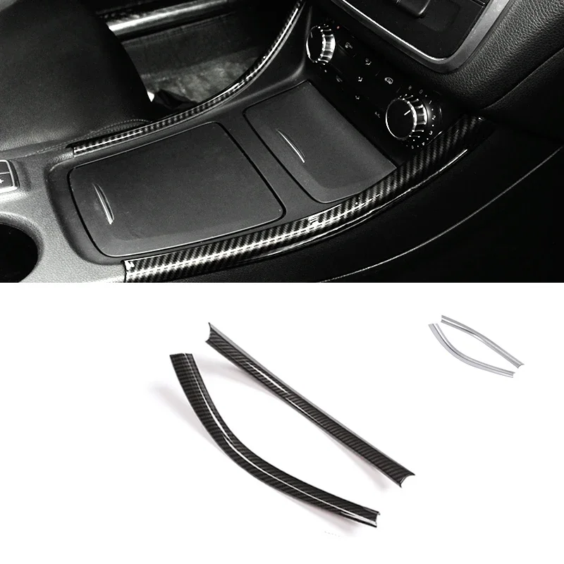 

For Mercedes Benz A B CLA GLA Class W176 A180 C117 X156 2pcs Car Center Control Panel Side Strips Cover Protective Trim