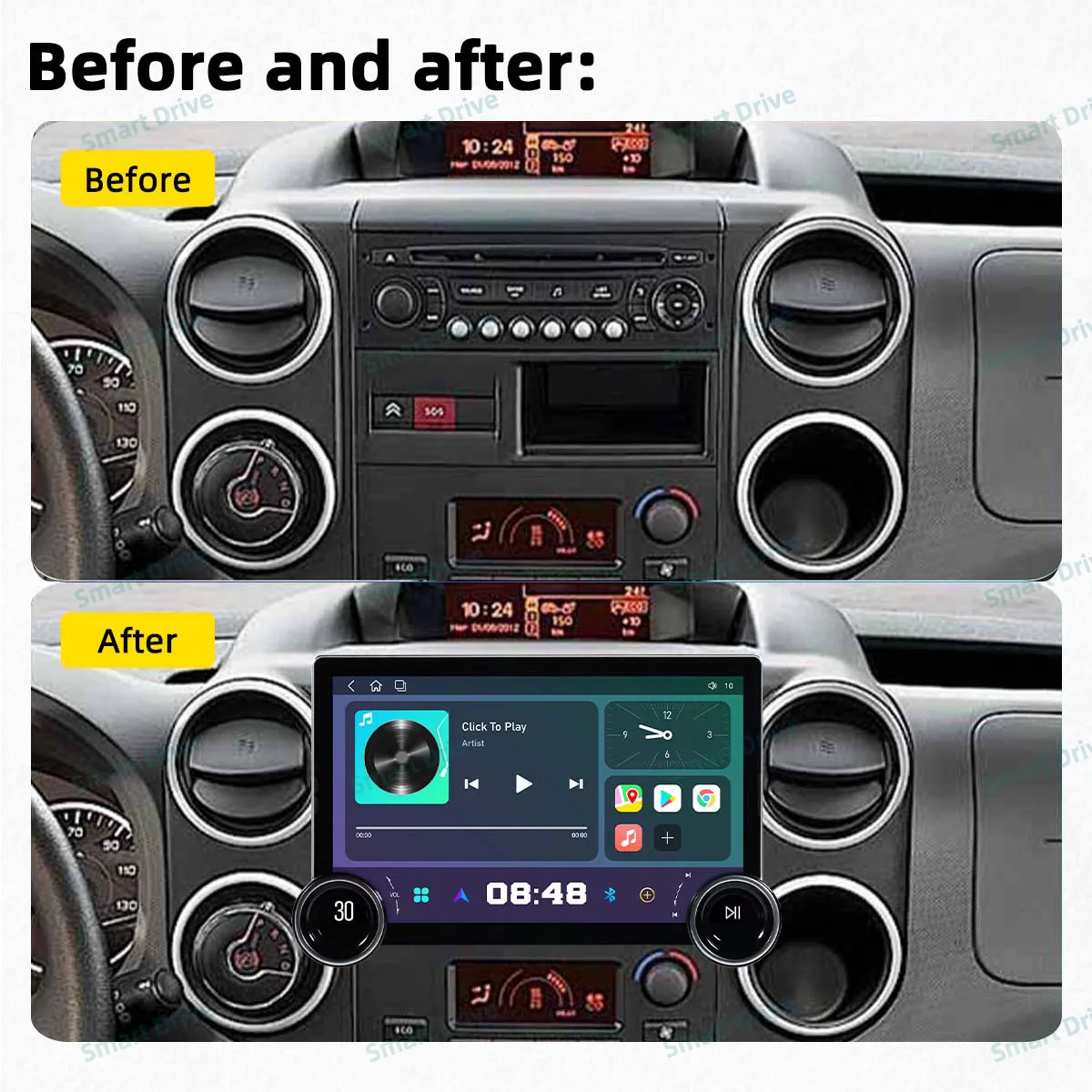 2 Din Android Stereo Car Radio for Citroen Berlingo 2 B9 Peugeot Partner 2008 - 2022 GPS Navigation Multimedia Player Head Unit