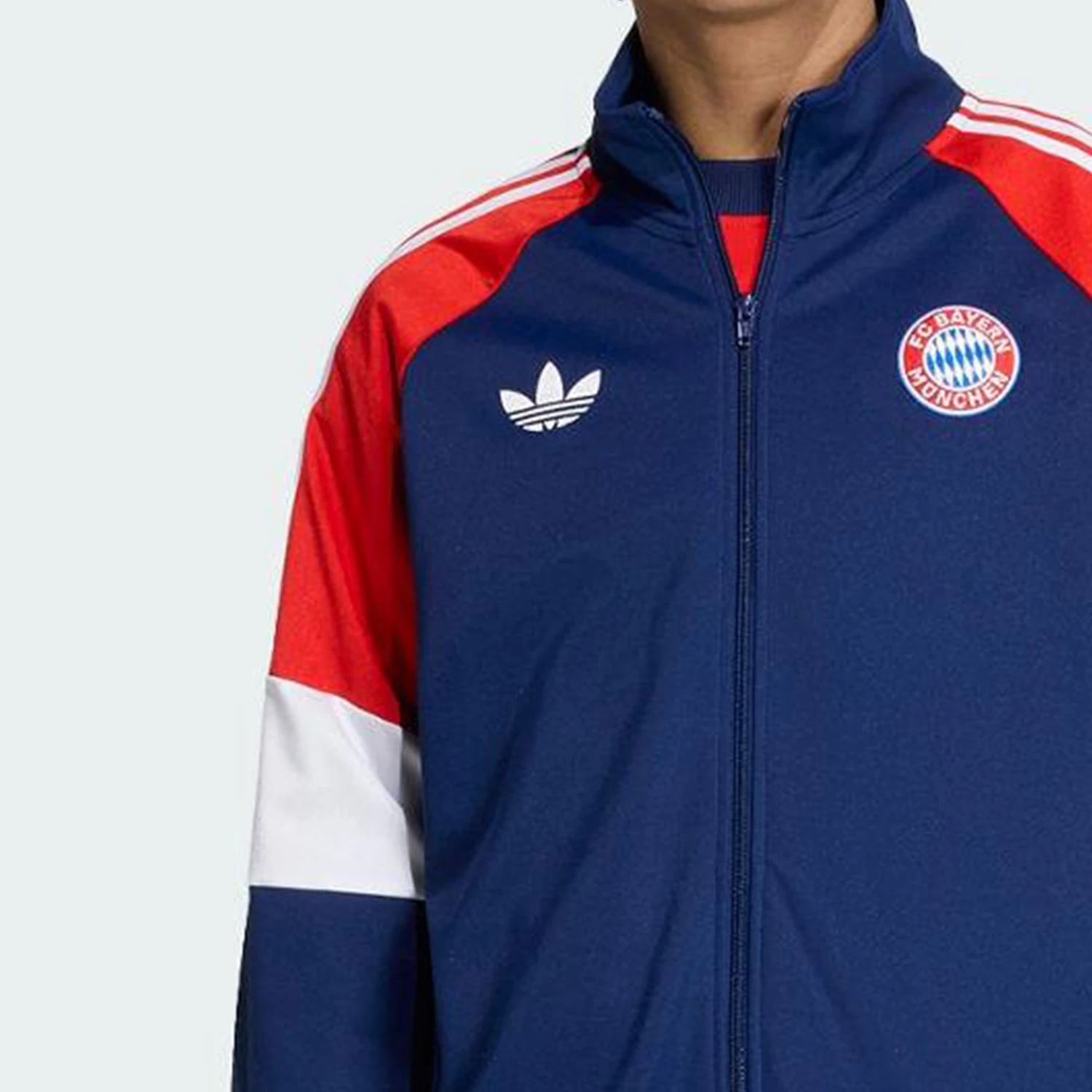 Adidas Authentic Three Leaves Men's Football Patch Sports Stand Collar Jacket KC7796