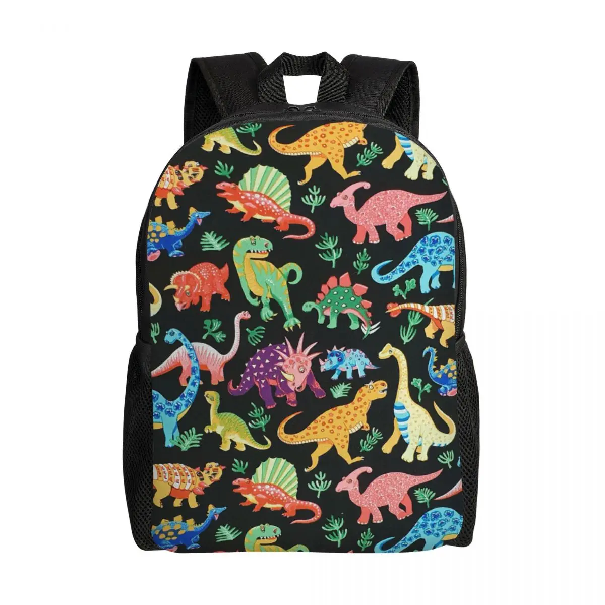 

Красочный рюкзак с динозавром на заказ для мужчин и женщин, водостойкий школьный рюкзак с мультяшным животным принтом, сумка для книг с принтом