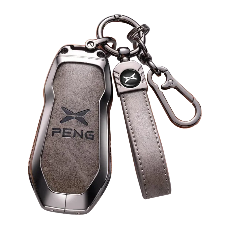 سبيكة الزنك الجلود حالة مفتاح السيارة ، غطاء الحماية عن بعد ، قذيفة حقيبة ، حامل حلقة المفاتيح ، اكسسوارات فوب ، Xpeng ، Xiaopeng ، X9