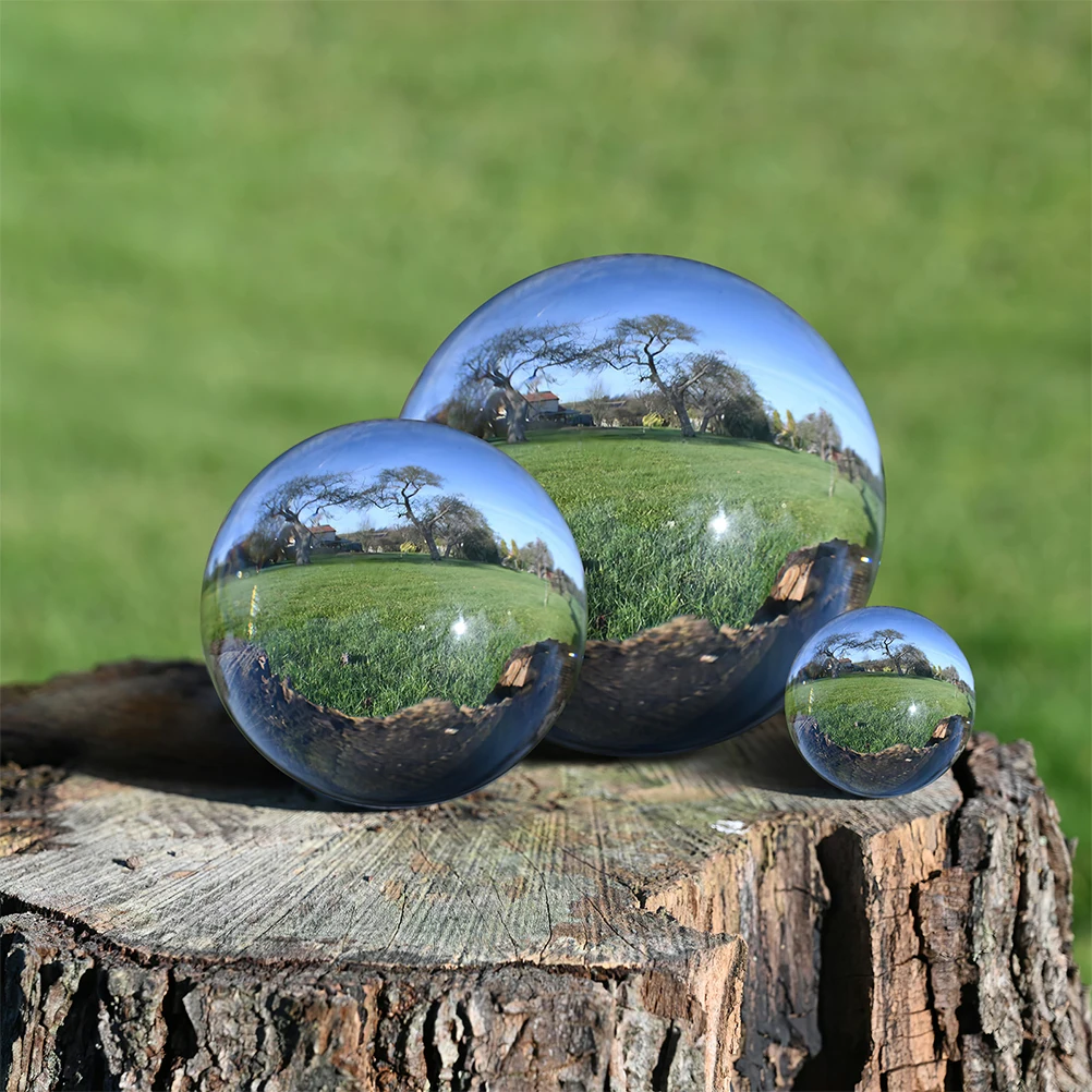 

Mirror Polished Stainless Steel Garden Globes Decorative Balls for Outdoor Lawn Gazing Durable Reflective Metal Spheres