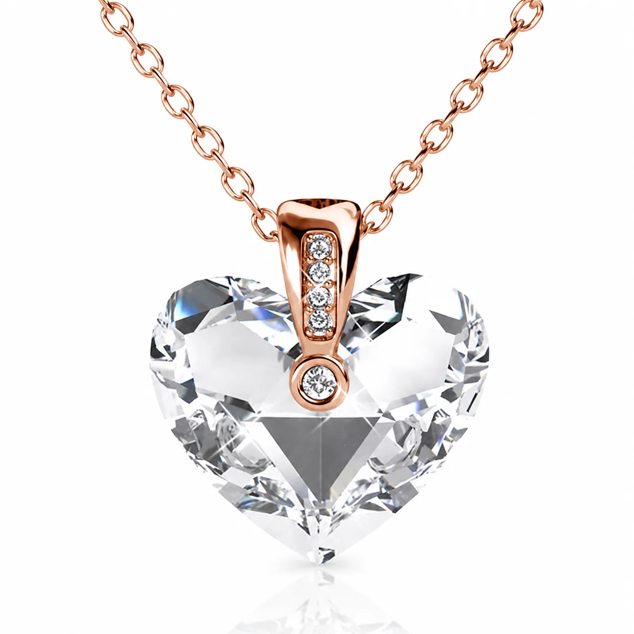 Heart Pendant Necklace Embellished with Swarovski Crystals Women Clavicle Chain Necklaces Wedding Party Fashion Jewelry