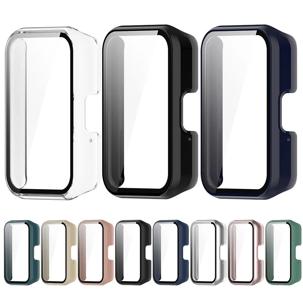 PC Watch Case Watch Screen Protector with Tempered Glass Anti-Fall Anti-Scratch for Samsung Galaxy Fit 3 SM-R390