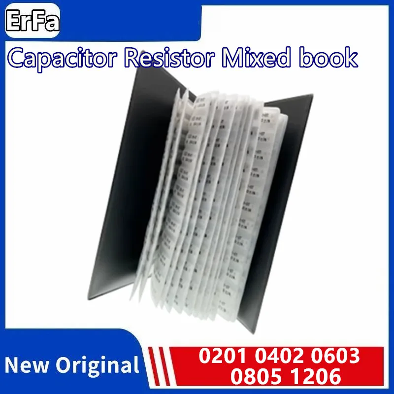 Capacitor Resistor Mixed book 0201 0402 0603 0805 1206 1% FR-07 SMD SMT Chip Assortment Kit 170 Values 0R-10M Sample Book