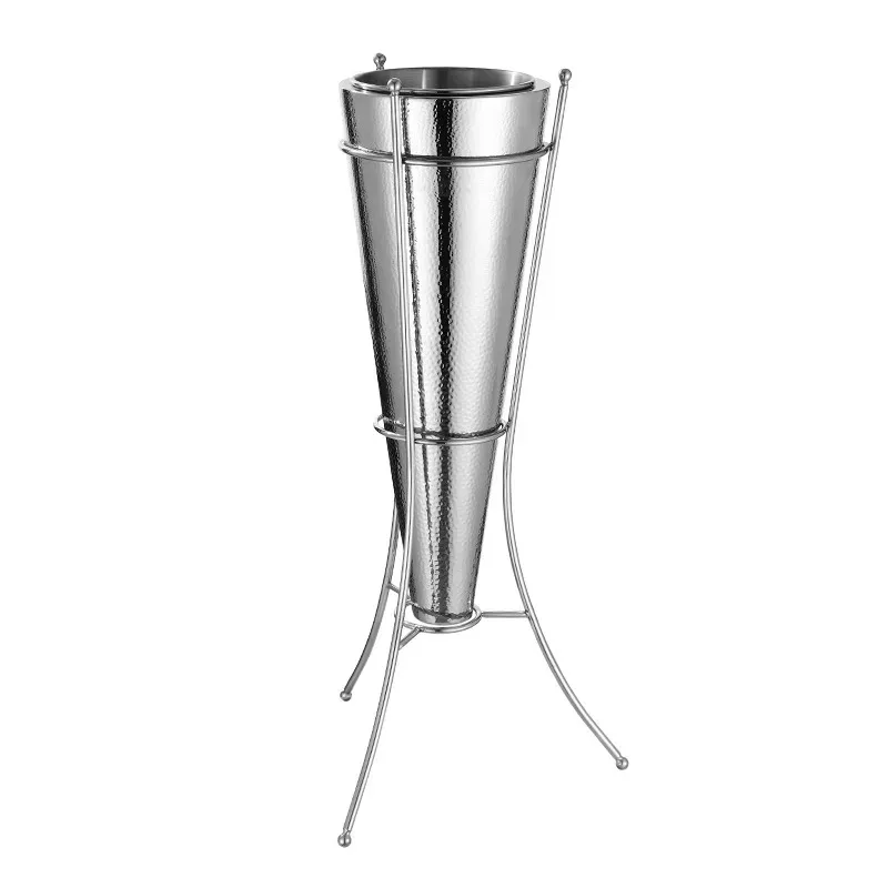 Stainless steel double-layer champagne bucket creative ice bucket bar KTV commercial display ice bucket bracket