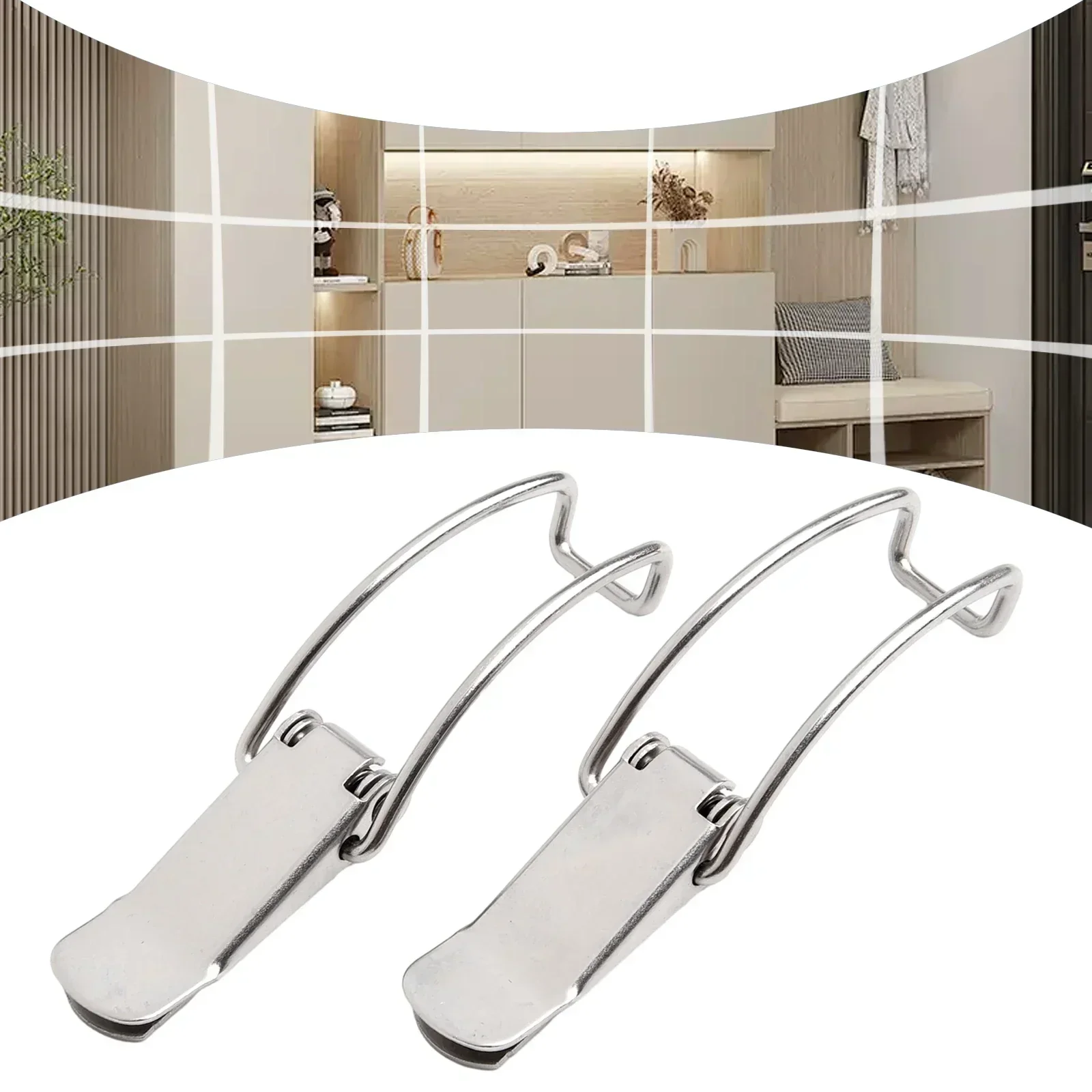 Bucket Hook Buckle Lock 2PCS Box Hasp Cabinet Hardware For Storage Home Improvement Latch Lock Lock Spring Drawer Locks