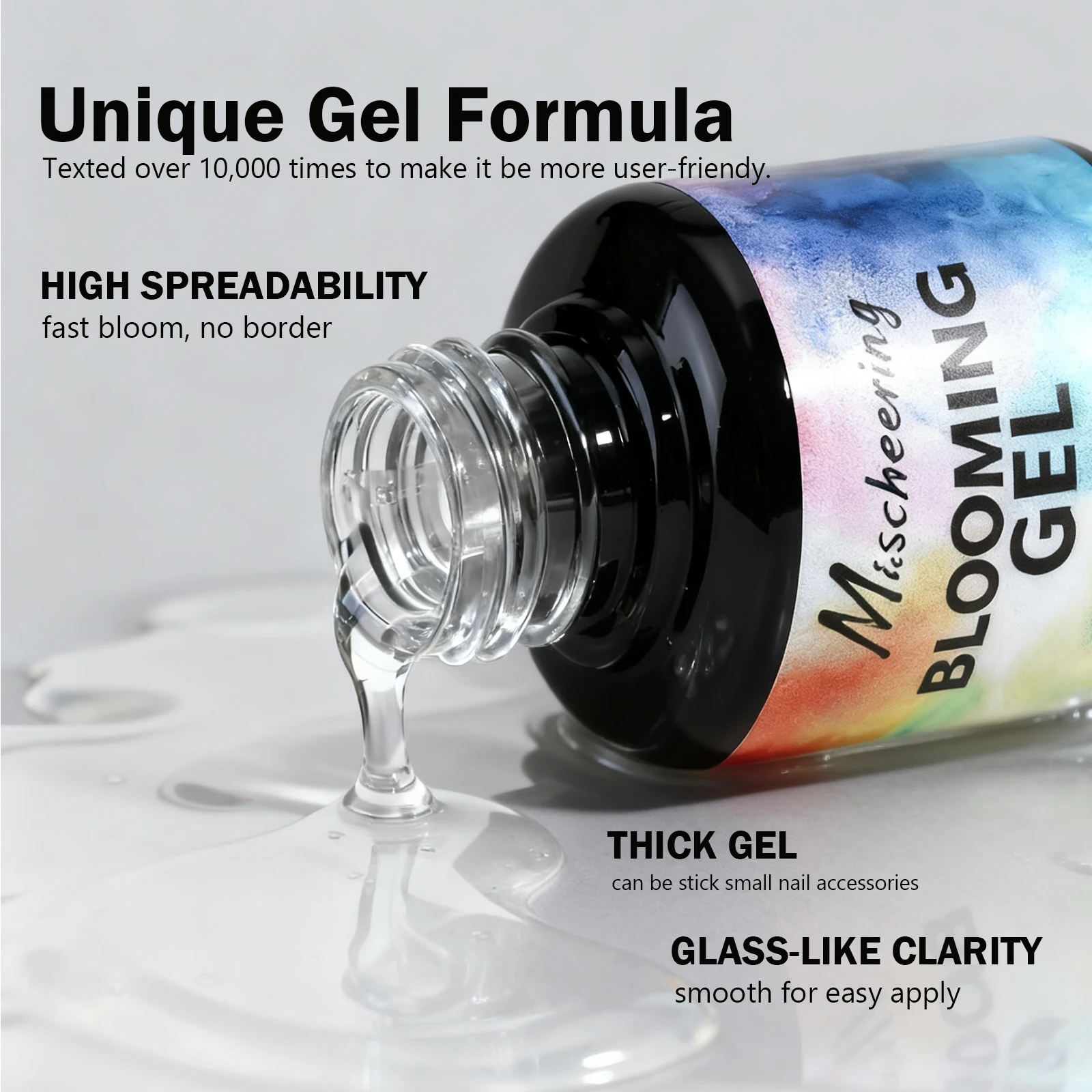 15 ml klares florales Weihnachts-Nagelgel, wischfest, mit Marmormuster, Naturstein, Aquarell, Blumenmuster, DIY-Nagelkunst-Design