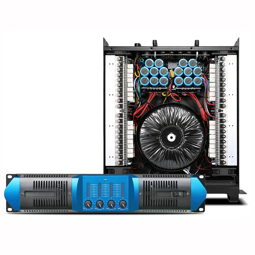 Hot Sells 2U 4*800W Professional Audio Amplifier Class H Sound Amplifier Indoor Outdoor Sound Speaker 4 Channel Power Amplifier