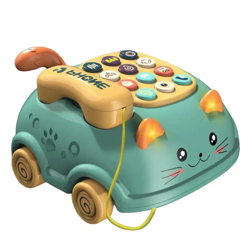 Jouet de téléphone musical pour tout-petits, mini machine d'apprentissage téléphonique de dessin animé avec lumières, son, Montessori, cadeau précoce