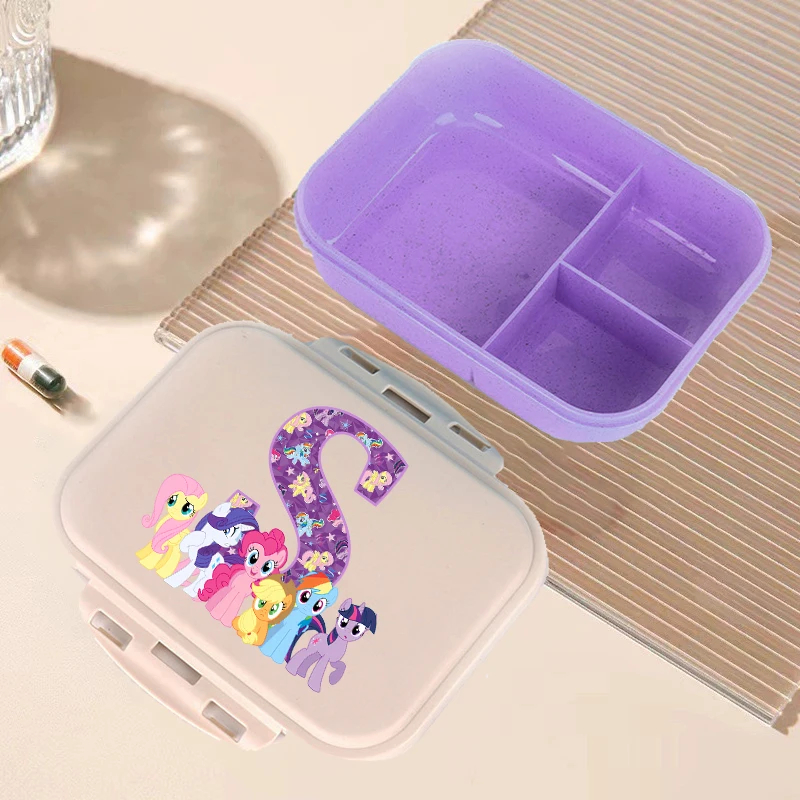 Boîte à déjeuner Bento My Little Ponys, lettre Kawaii A-Z, conteneurs de stockage des aliments, boîte à déjeuner pour enfants, cadeaux d'anniversaire pour enfants