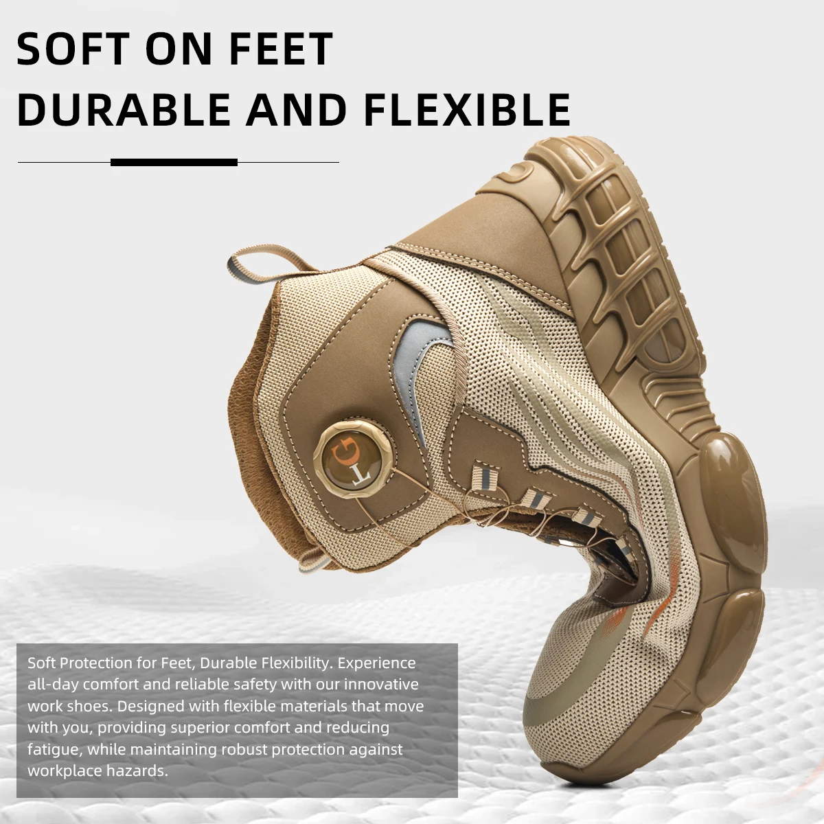 أحذية أمان بزر دوار مضادة للتحطيم أحذية عمل رجالية مريحة مضادة للثقب سهلة الارتداء والخلع أحذية الشتاء