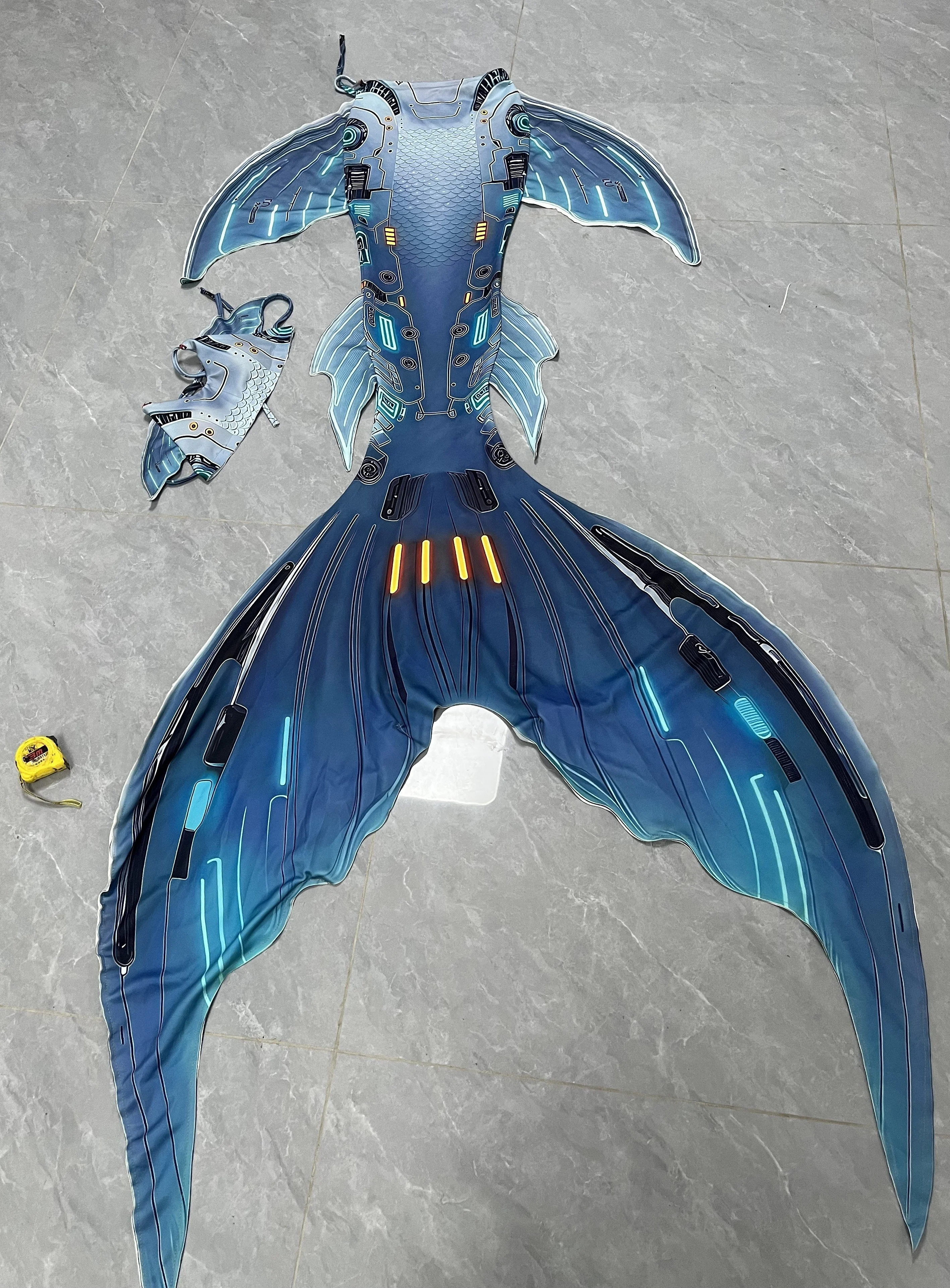 

Mechanical-Powered Mermaid Tail Swimsuit Professional Aquarium Performance Iridescent 3d Chest Armour One-Piece Dual-Purpose