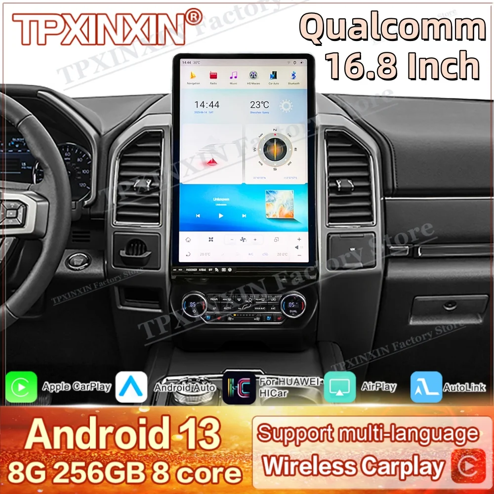 16.8 Inch For Ford Explorer 2018~2021 Android 13 Multimedia GPS Intelligent Navigation Car Radio Video Stereo Receiver Head Unit