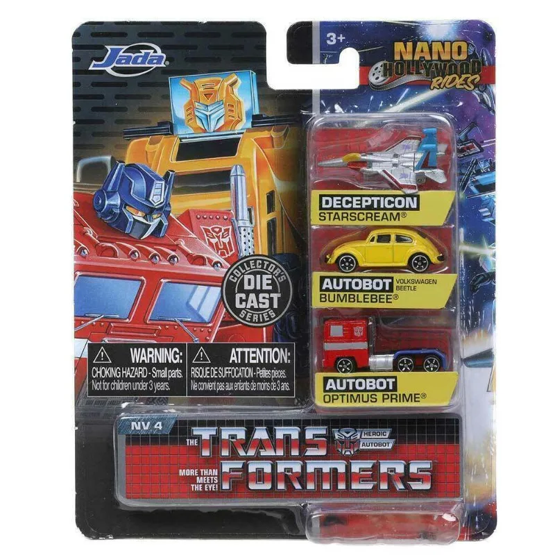 Figura de Anime de Transformers de Jada, Optimus Prime, Bumblebee, Modelo de Vehículo de Metal Fundido a Presión, Juguetes Coleccionables, Adornos, Regalos para Niñas y Niños