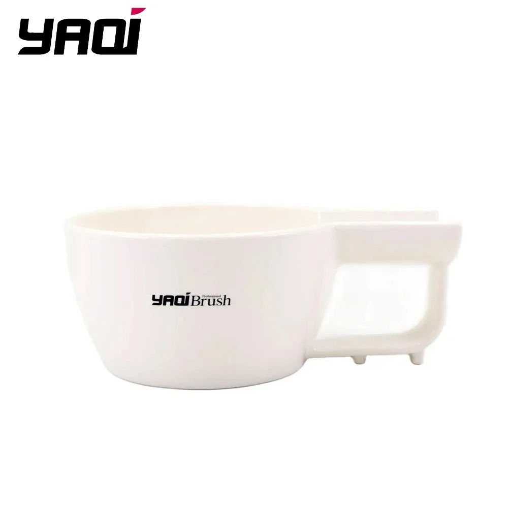 YAQI High Quality White Color Plastic Shaving Bowl for Men Shaving Brush