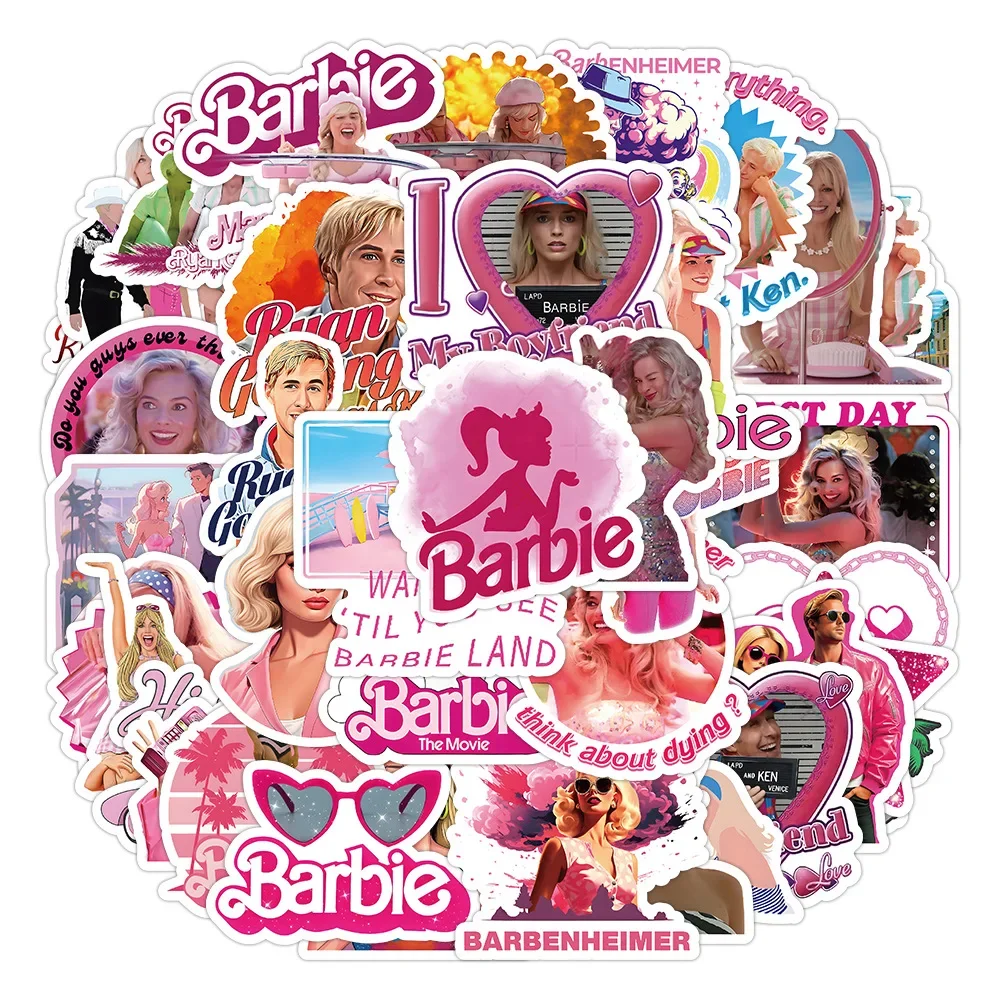 50Pcs Cartoon Anime Princess Barbie Stickers for Scrapbooking Laptop DIY Notebook Phone Case Waterproof Decor Sticker Girl