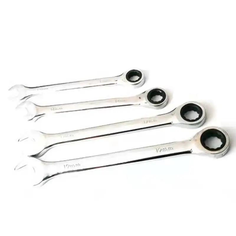 Dual-Purpose Ratchet Wrench 7-Piece Set In Cloth Bag Mirror Wrench Open End Wrench New