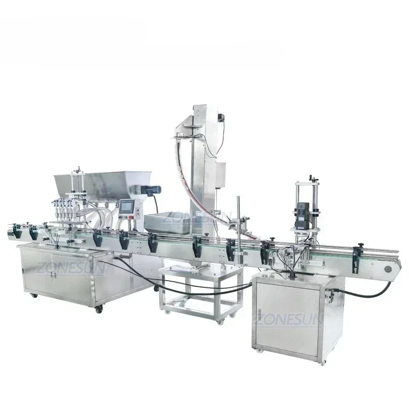 Zonesun ZS-FAL180A3 desinfetante para as mãos suco de óleo cosmético automático pequena garrafa jar enchimento máquina tampando linha produção automática