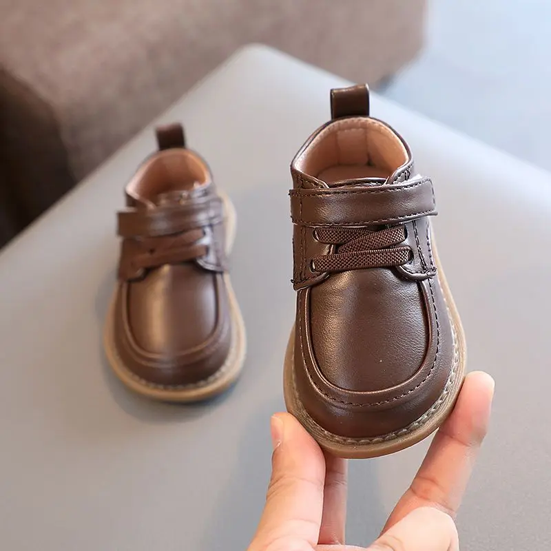 Spring Autumn First Walking Shoes Genuine Leather Upper Breathable Soft Sole Infant Unisex Dress Shoes for 0-2 Years Toddlers​