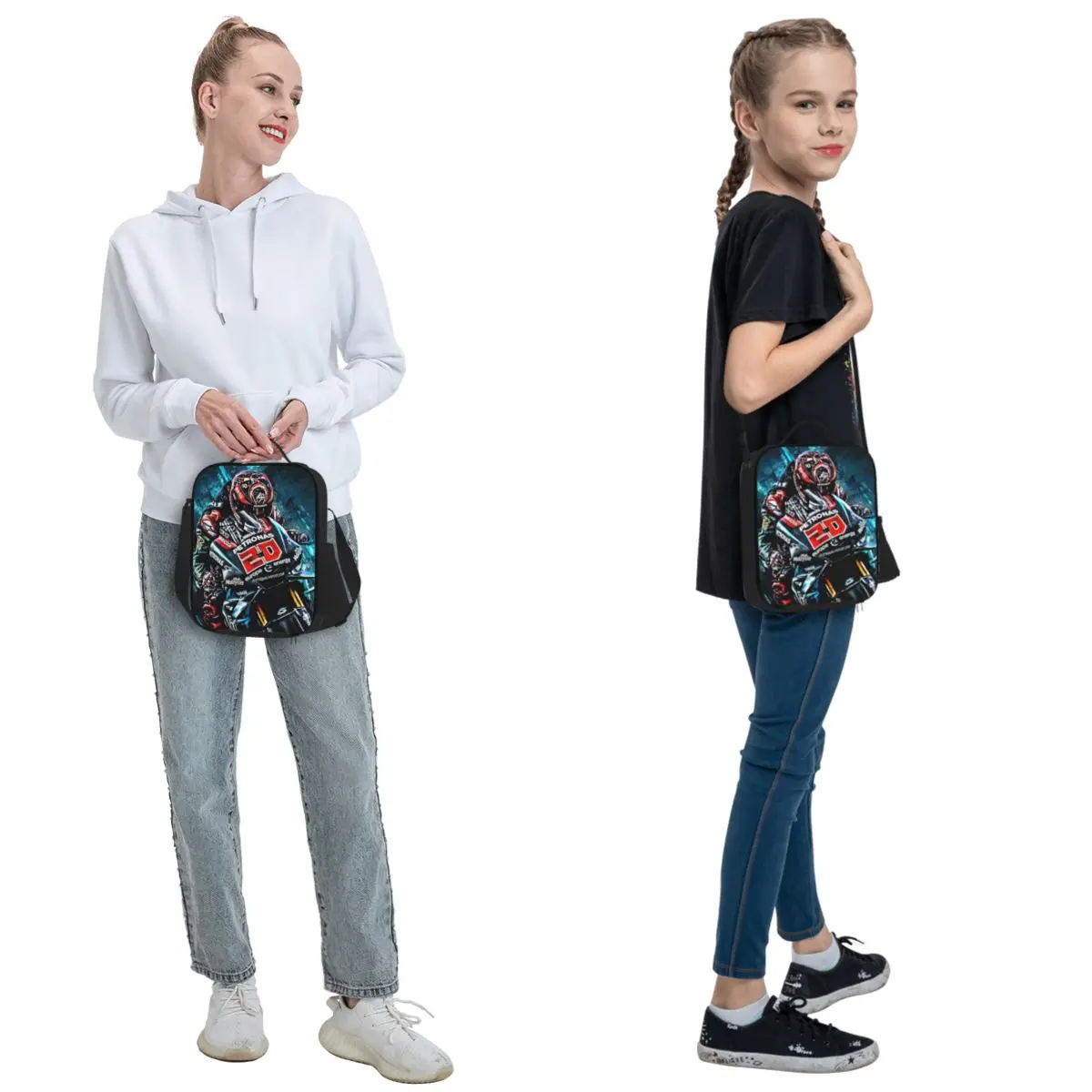 فابيو كوارتارارو الفرنسية دراجة نارية المتسابق معزول حقيبة الغداء للنساء الأطفال المحمولة صناديق الطعام علب الاغذية الحرارية حمل #2