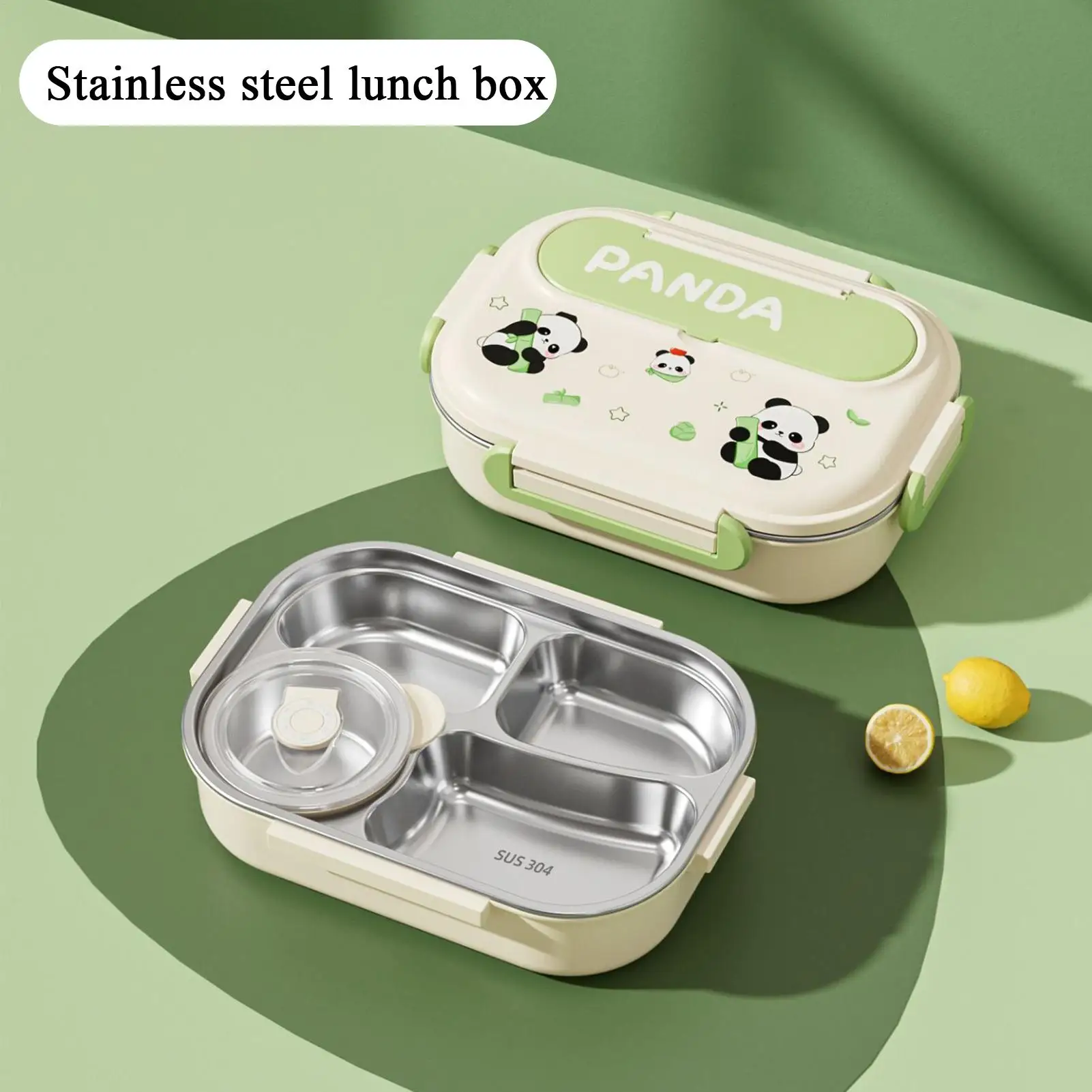 Lunch Box Set Stainless Steel Divided Lunch Box With Cutlery&Bowl Heatable Leak-proof Food Container Set For School Picnic