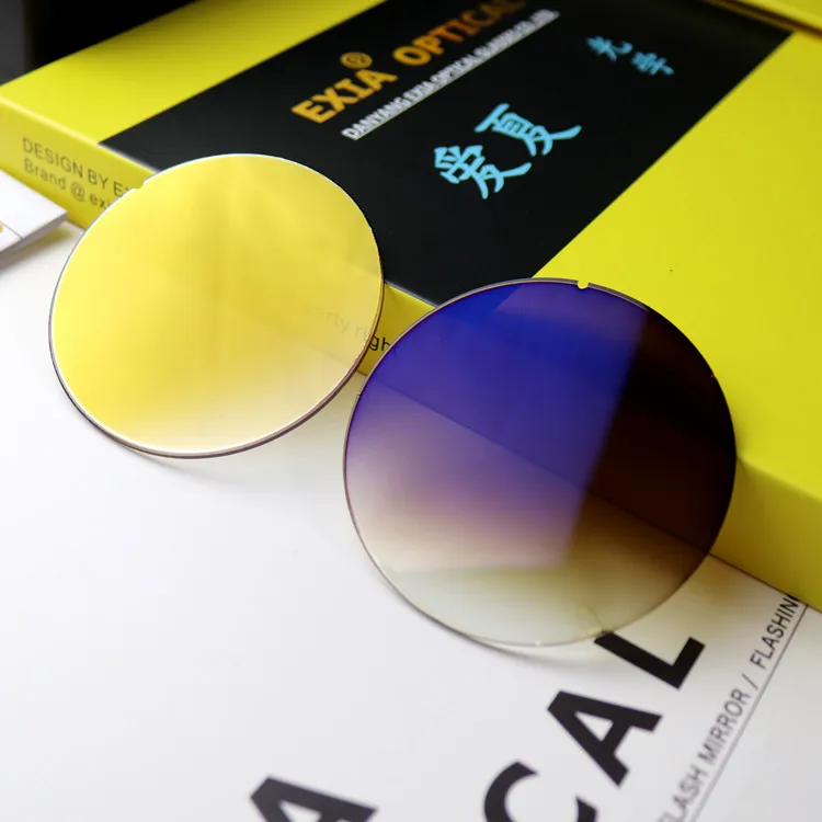 EXIA A78 Sunglasses Lenses Flash Mirror SHMC K Gold Coatings Gradient Brown Color UV400 Base Curve0