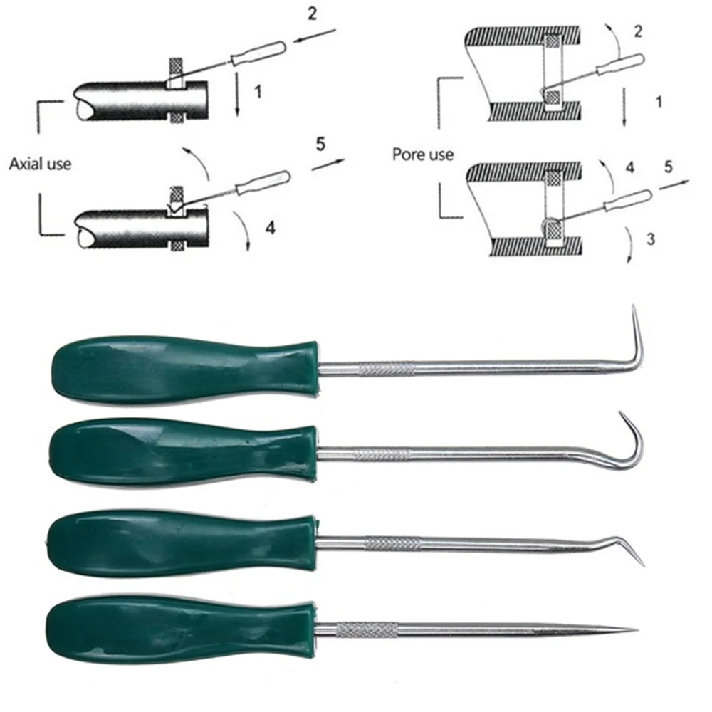 Jeu de tournevis et crochets de réparation pour joint d'huile, joint torique, extracteur de joint, outils de réparation pour voiture, 135mm, 4 pièces, offre spéciale