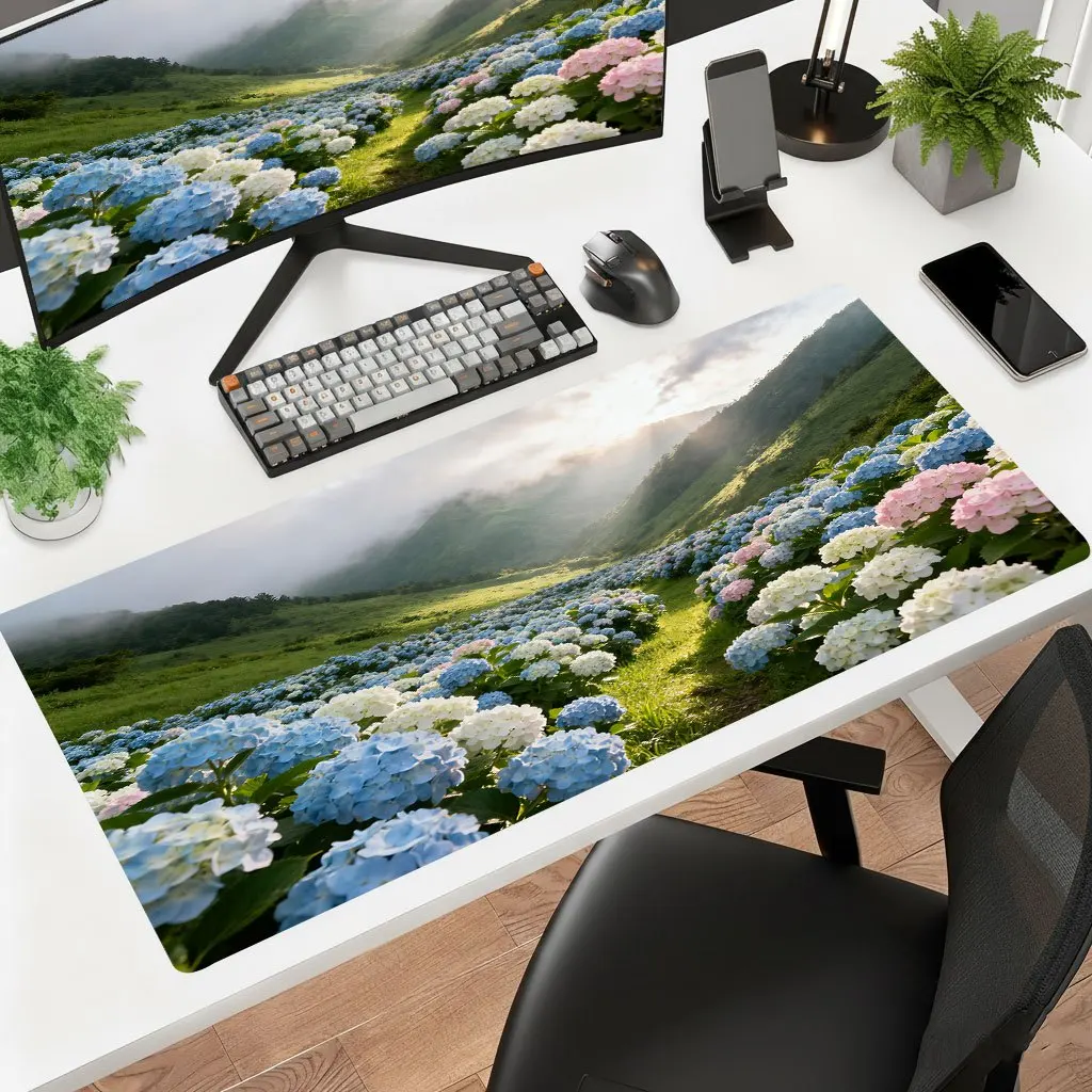 Iron Art Valley Flower Mouse Pad HD Print Thick Non Slip Multi Size Desk Mat For Gaming Office Laptop Desktop