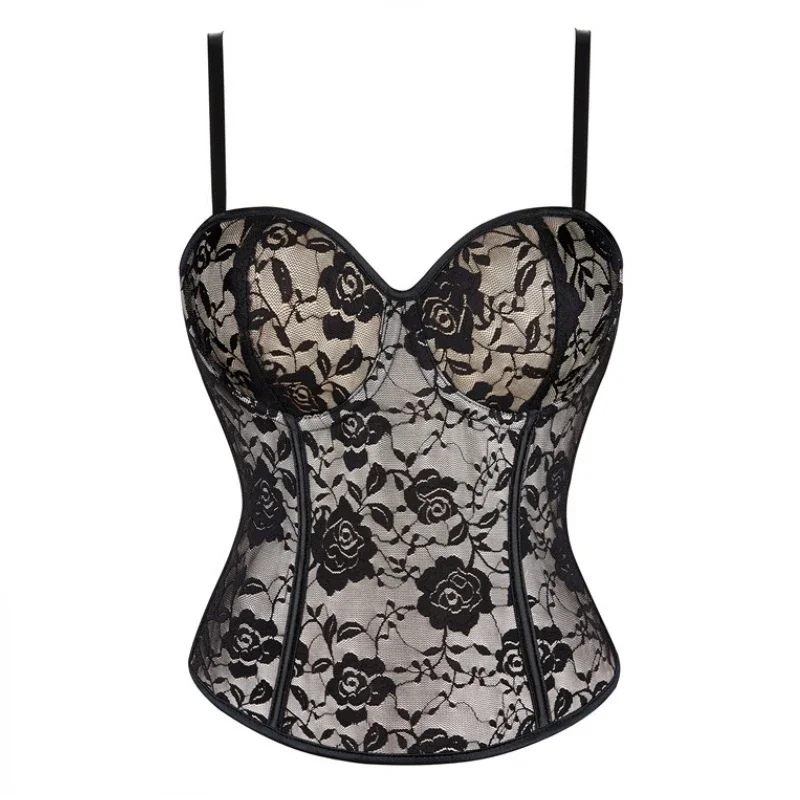 

Сексуальные готические корсеты и бюстье, топ, корсет с завышенной талией, кружевной женский корсет с бретелями, корсет, карнавальная вечеринка, клубная одежда