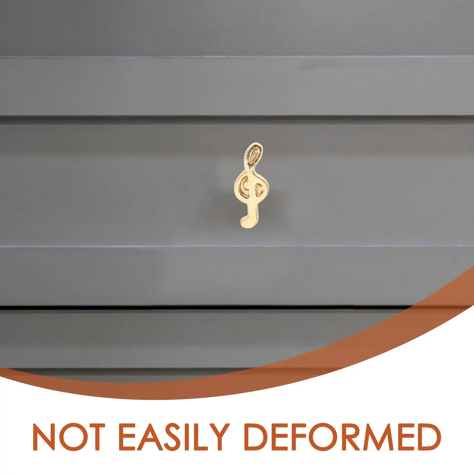 10pcs Musical Note Cabinet Handles 5Mm Single Hole Metal Drawer Pulls For Dresser Wardrobe Kitchen Cupboard Door Decorative