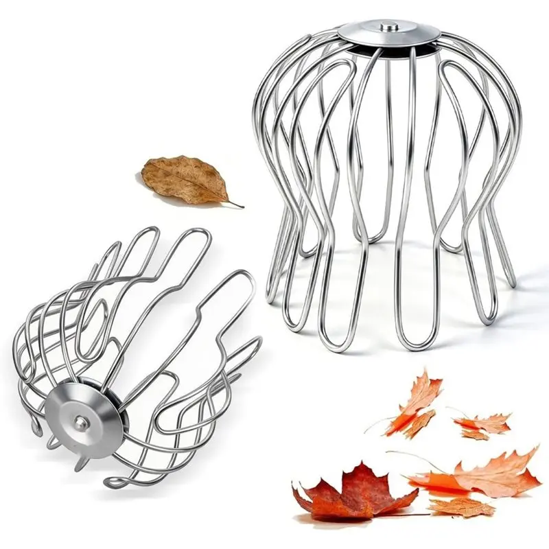 AB42-Stainless Steel Gutter Guards 2Pcs Downpipe Leaf Guard