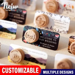 Custom Cork Bottle Stopper with thank you card for Wedding Bridal Shower guest Favors, Personalized Wooden Guest Thank You Gifts
