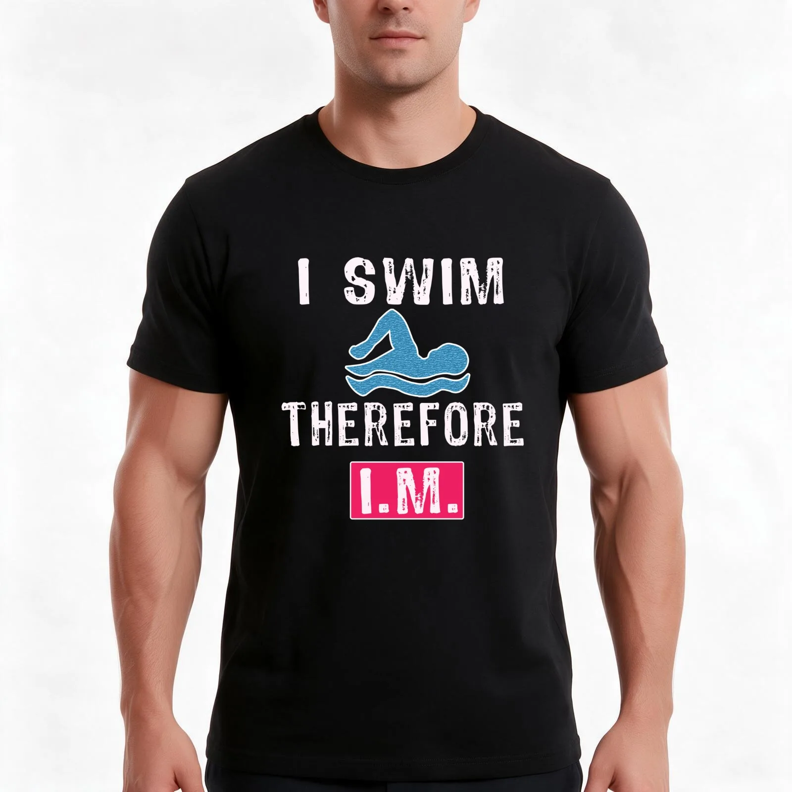 Funny Swimmers Gift I Swim Therefore IM T-Shirt Summer Casual Cotton Tee Oversized Streetwear Tops Vintage Graphic Print