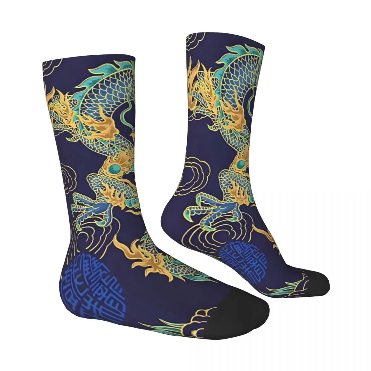 Dragon Leggings Socks Male Mens Women Winter Stockings Polyester