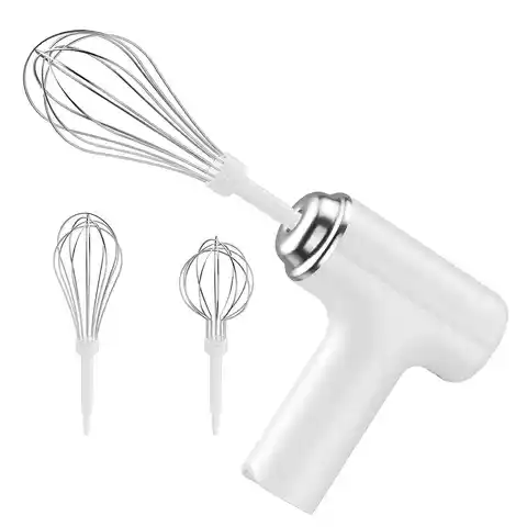 Electric Egg Beater Wireless Electric Food Mixer Handheld Mixer with 3 Speed Settings Baking Dough Cake Cream Milk Whisk