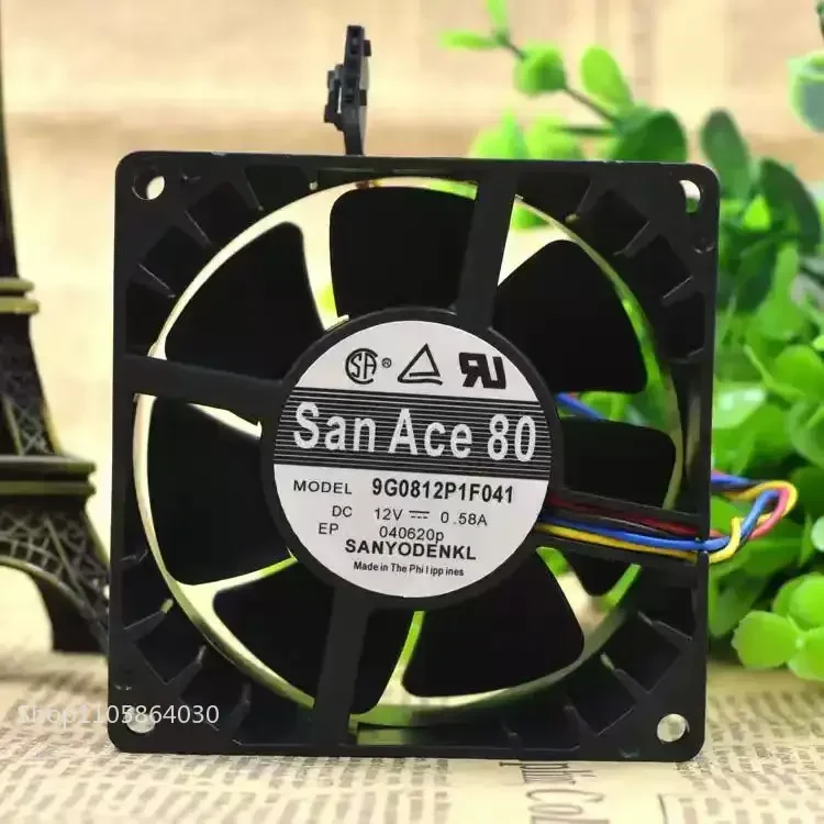 LY For SANYO DENKI San Ace 80 9G0812P1F041 DC 12V 0.58A 8038 80x80x38mm 4-Pin PWM Dual Ball Bearing Server Inverter Chassis Fans