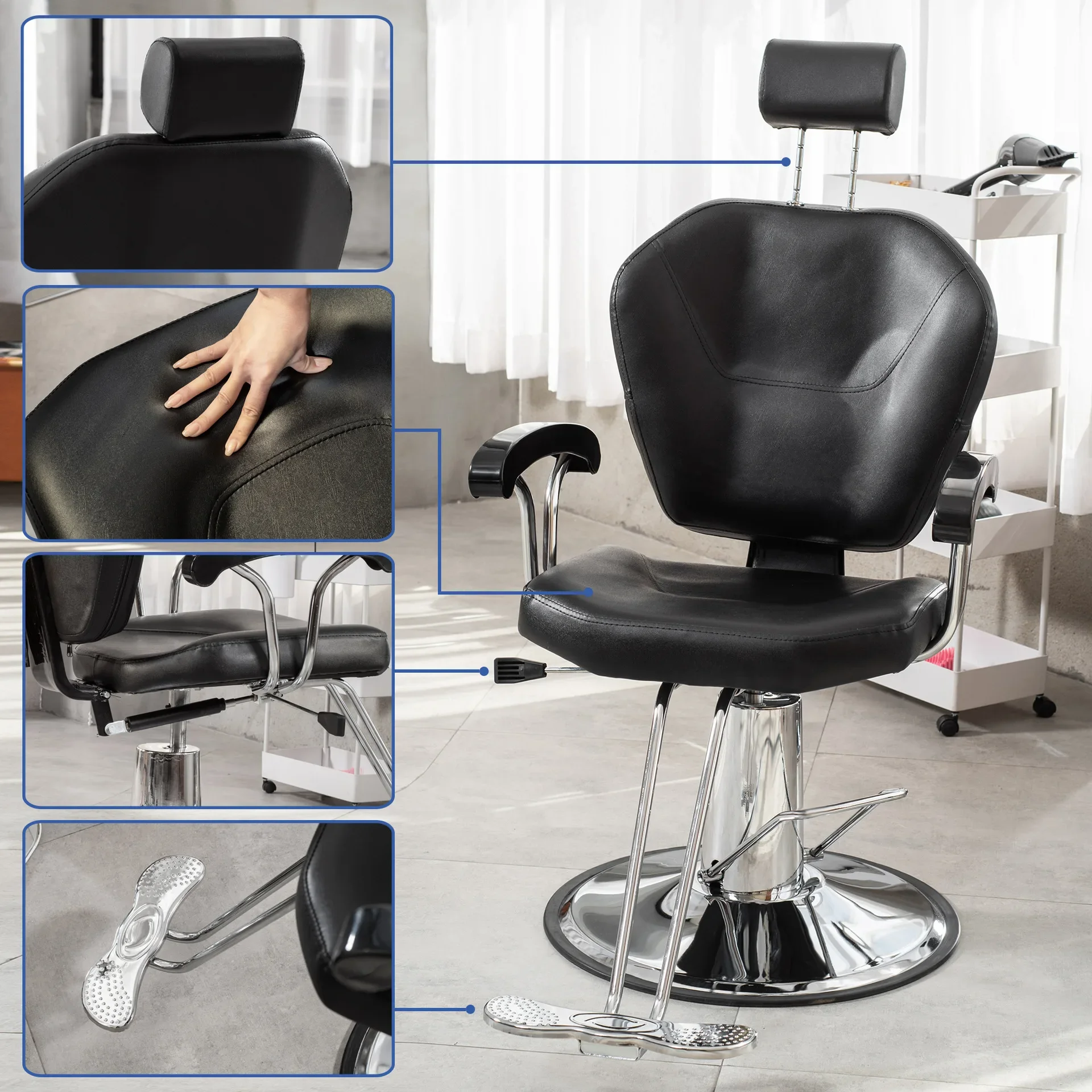 M Barber chair lifts and reclines salon spa equipment