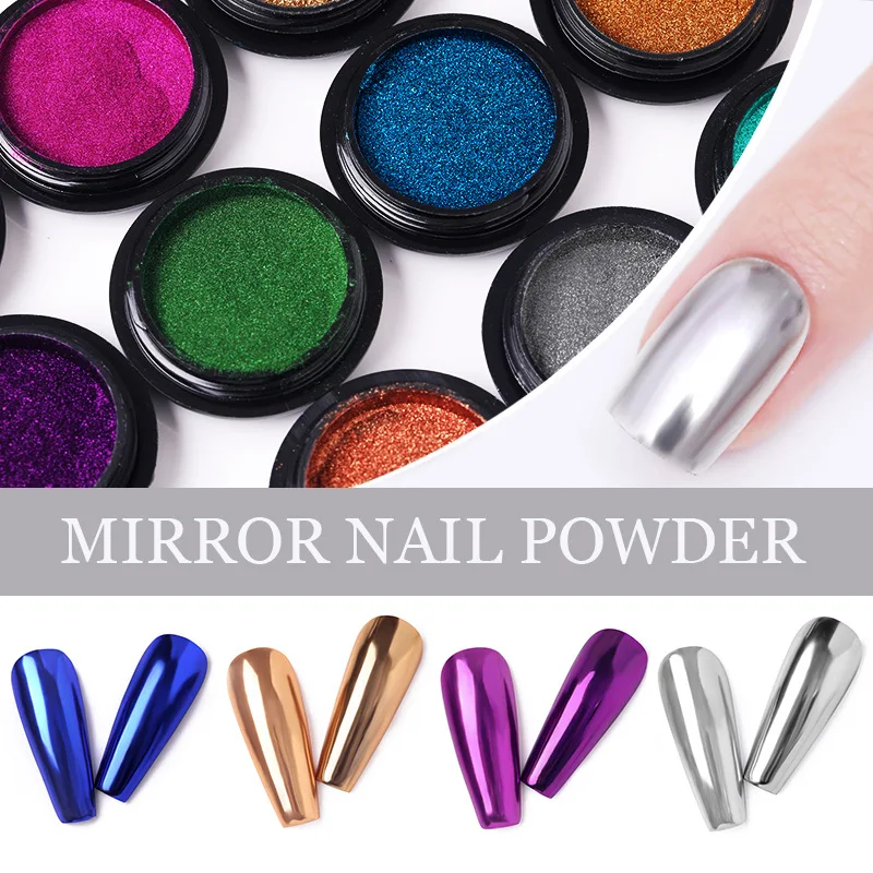 15 Color Rubbing Nail Powder Silver Grey Dust Chrome Powder Pigment Glitter UV Gel Polish Nail Art Decor DIY Nail Glitter Powder