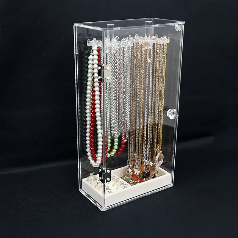 Jewelry Box for Necklace Display Necklace Holder Stand Storage Box Ransparent Acrylic Jewelry Boxes Case Organizer