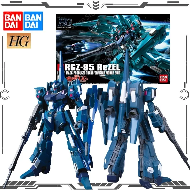 Bandai HGUC 1/144 ReZEL RGZ‑95 Gundam Unicorn Plastic Assembly Model Kit Transformable Mass‑Produced Gift for Model Builders