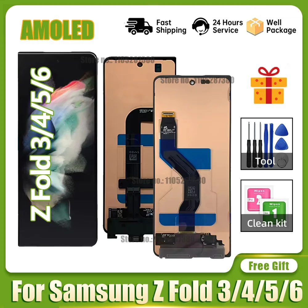 

AMOLED-дисплей для Samsung Galaxy Fold3, Z Fold4 5G (F9360, F936B), Z Fold5 (F946, F946B), Z Fold6, Fold 4, 5, 6 с сенсорным экраном и дигитайзером