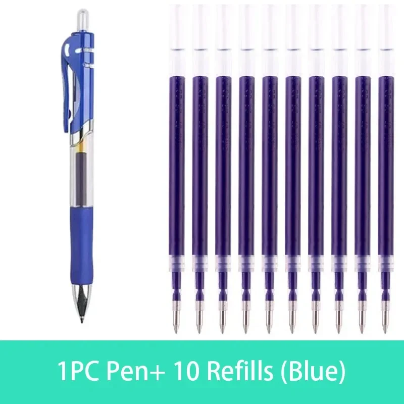 1/3PCS Retractable Gel Pens Set Black/Red/Blue Ink Ballpoint for Writing Refills Office Accessories School Supplies Stationery